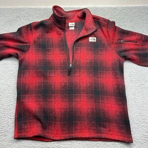 The North Face NF0A3YRB Mens XXL Gordon Lyons Plaid Fleece 1/4 Zip Pullover